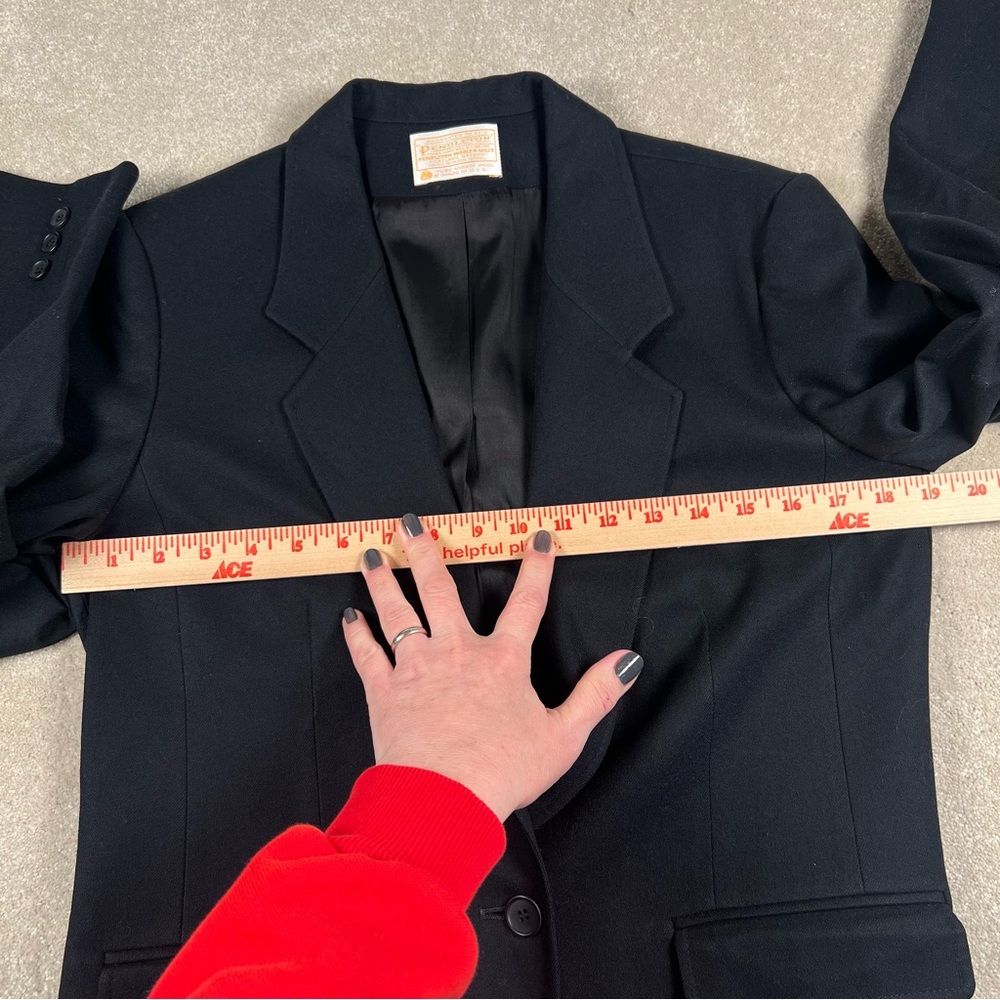 Pendleton Vintage Wool Black Blazer Jacket women's 12 - Picture 9 of 11